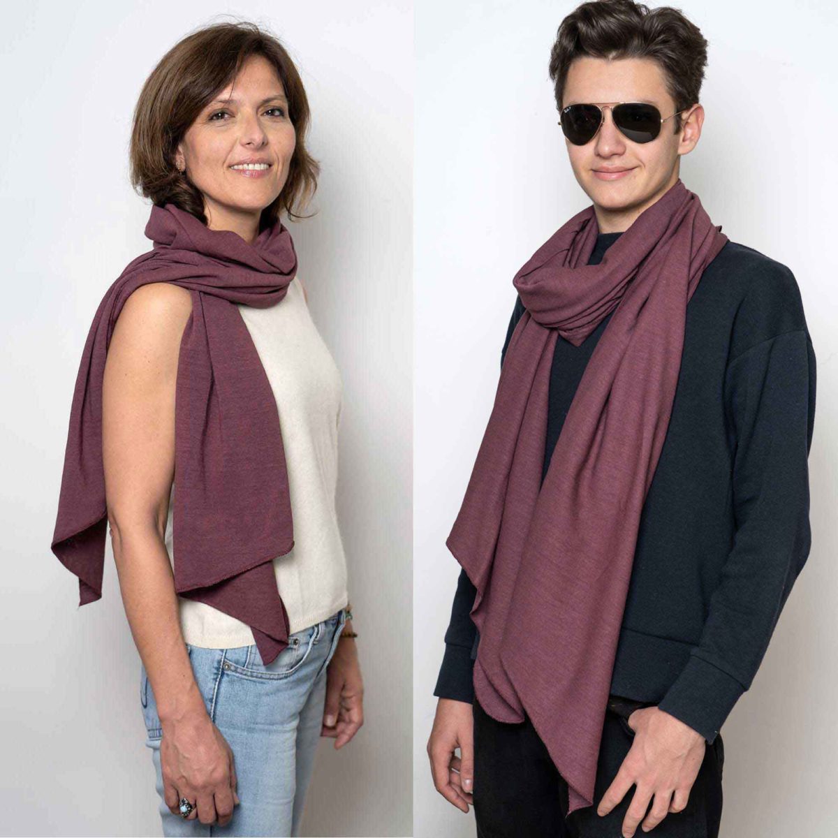 Sciarpa-canapa-bordeaux-indossata-uomo-donna